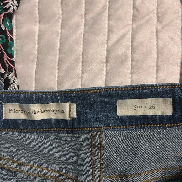 Pilcro and the Letterpress Floral Embroidered Bell Bottom Flare Jeans Sz 26 - Picture 3 of 3